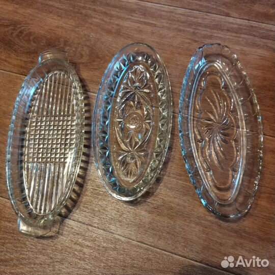 Ваза конфетница, селедочница стекло СССР