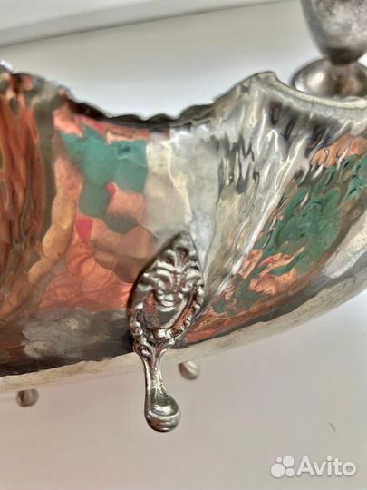 Ваза блюдо олово серебрение Италия винтаж