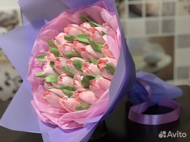 Тюльпаны из зефира круглый год