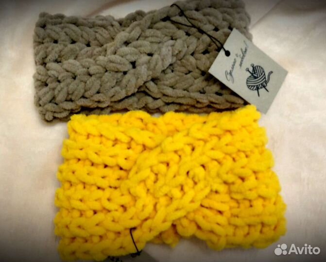 Повязка на голову вязаная