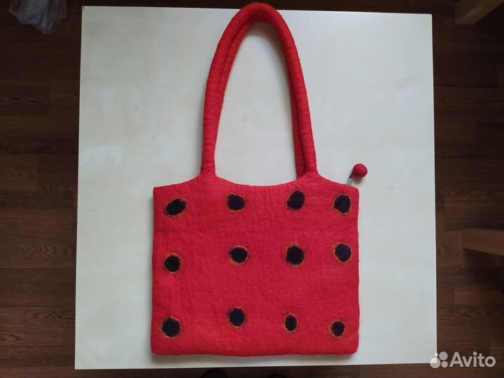 Сумка валяная шерстяная на молнии, Непал