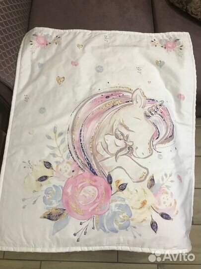 Детское одеяло - плед с единорогом в кроватку