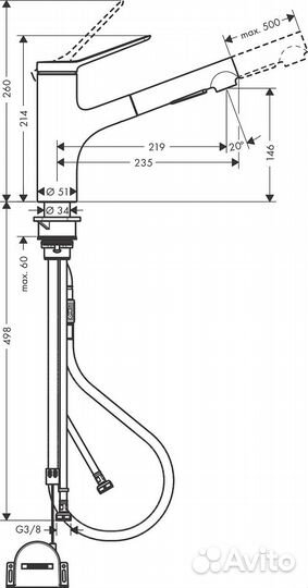 Смеситель для кухни Hansgrohe Zesis M33 74803000