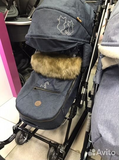 Санки-коляска Премиум Ника joy синий