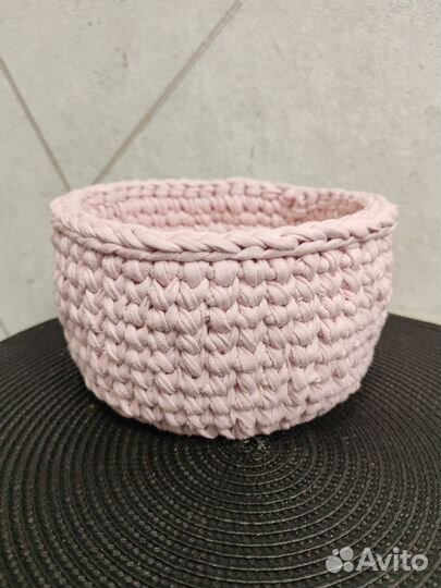 Корзинка из трикотажной пряжи