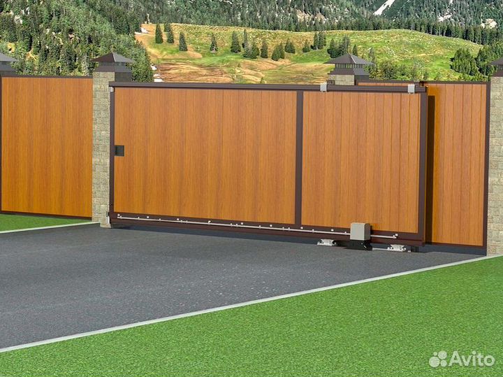 Откатные ворота с установкой