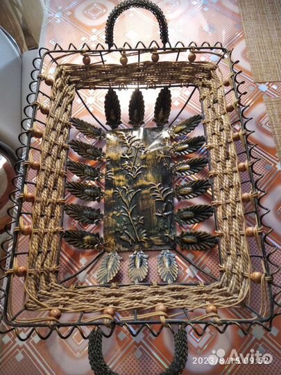 Поднос металлический с лозой