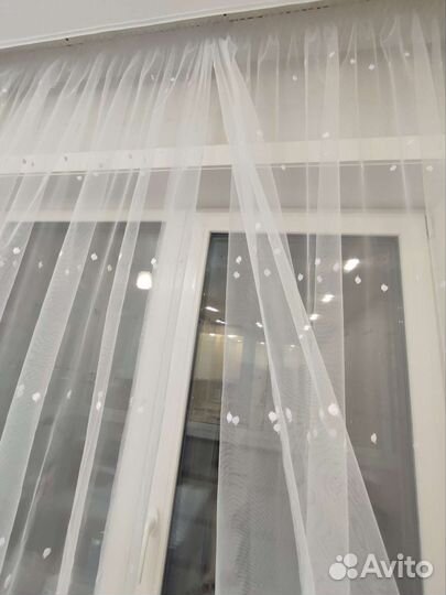 Тюль сетка с вышивкой