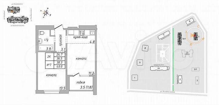 2-к. квартира, 40 м², 17/17 эт.