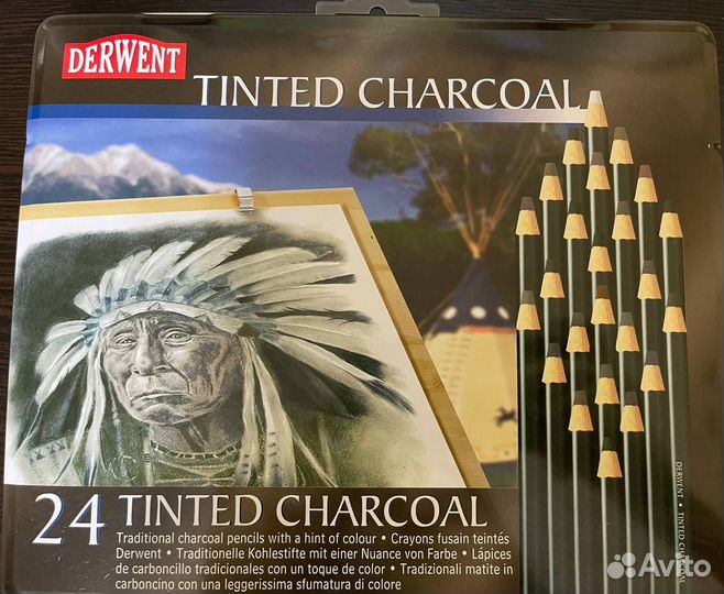 Угольные карандаши Tinted Charcoal 24шт