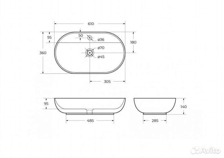 Раковина BelBagno BB1346