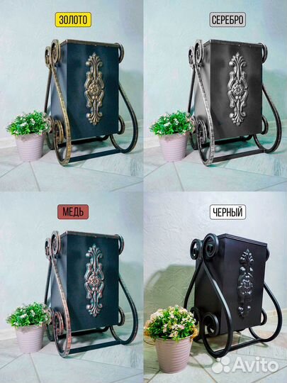 Кованая урна уличная для мусора 