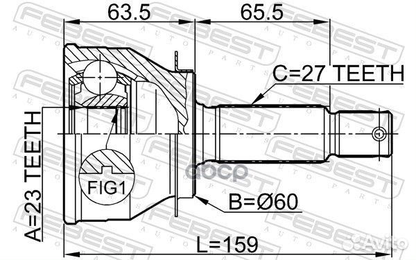 ШРУС внешний hyundai sonata 99-01, mitsubishi R