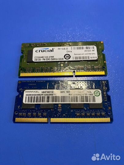 Оперативная память для ноутбуков DDR 1-2-3