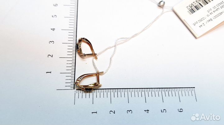 Серьги с природным камнем Золото