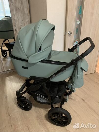 Коляска 3в1 Peppy Sandra Eco мятная экокожа