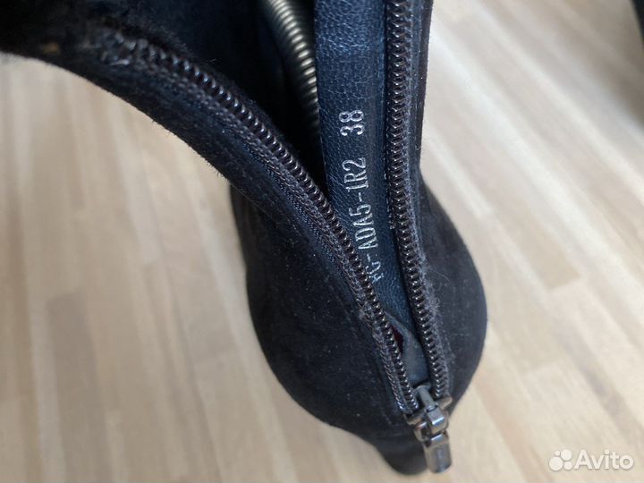 Полусапожки замшевые чёрный цвет р.38