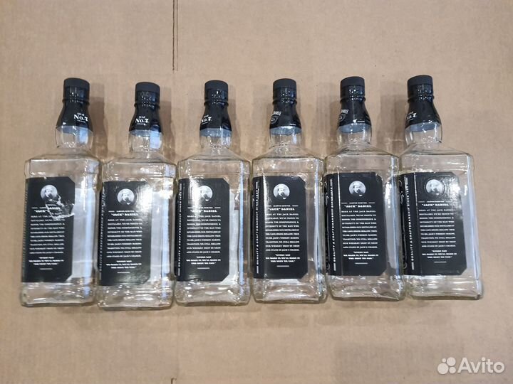 Бутылки Jack Daniels 1л 6шт в подарочных коробках