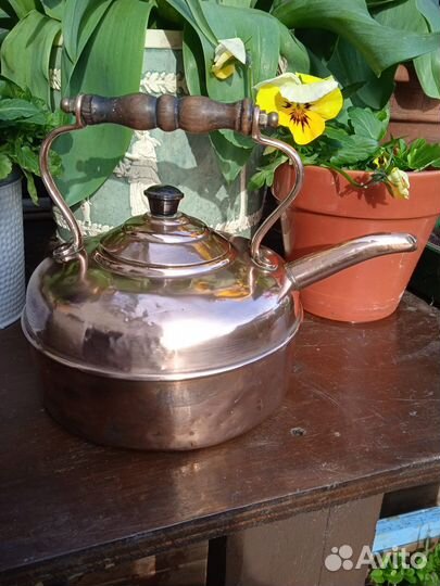 Винтажный Английский медный чайник