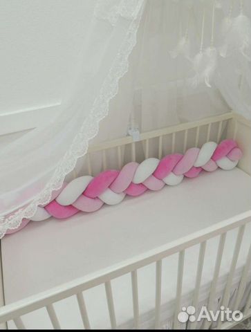 Бортик косичка в кроватку