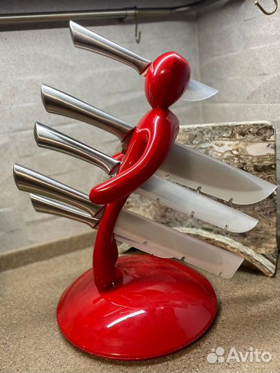 Набор кухонных ножей с креативной подставкой