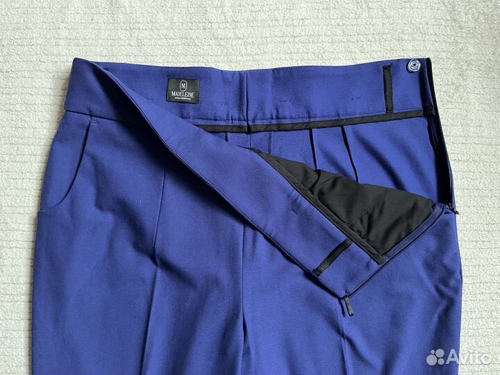 Ярко-синие брюки с высокой талией 