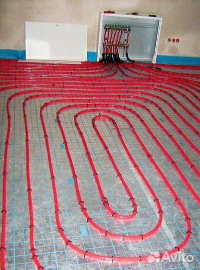 Подключение газового котла, радиаторов, тёплый пол