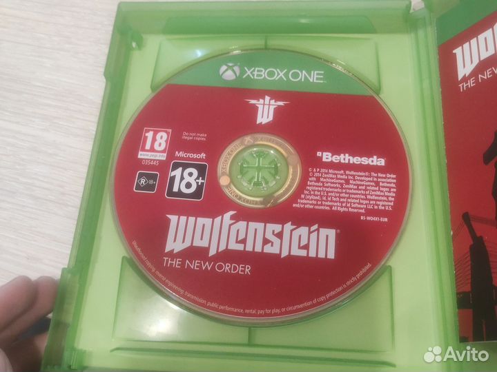 Диск с игрой wolfenstein the new order наXbox One