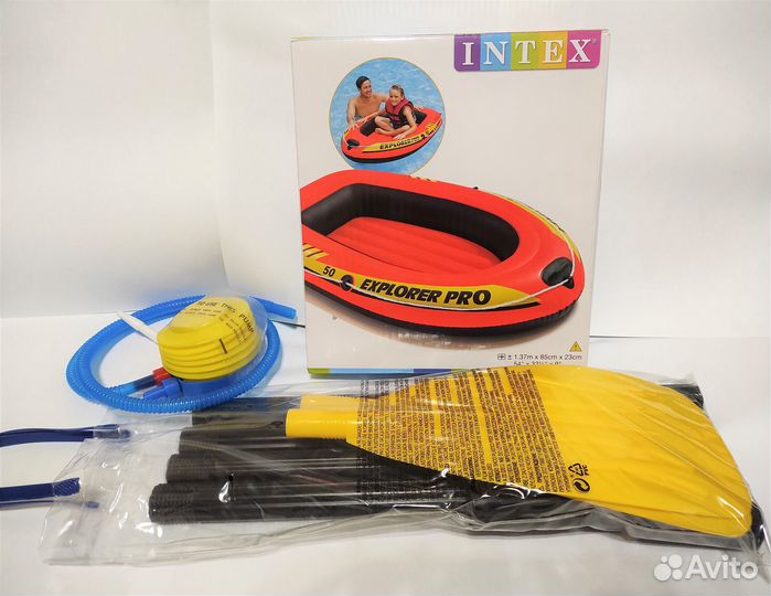 Новая надувная лодка Intex Explorer Pro 50 + весла