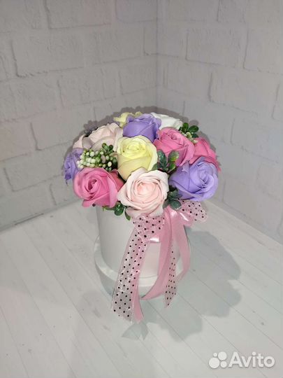 Подарок, букет из мыльных роз