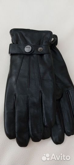 Зимние мужские перчатки с набивной шерстью