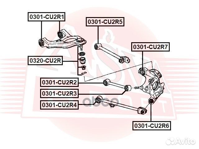 Сайлентблок цапфы зад прав/лев 0301CU2R7 asva