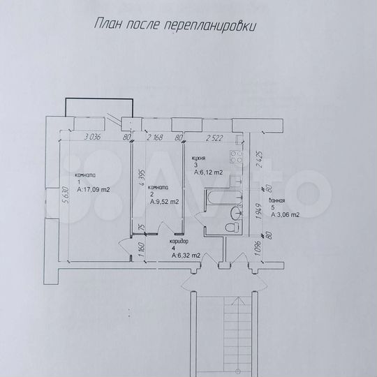 2-к. квартира, 42 м², 3/3 эт.
