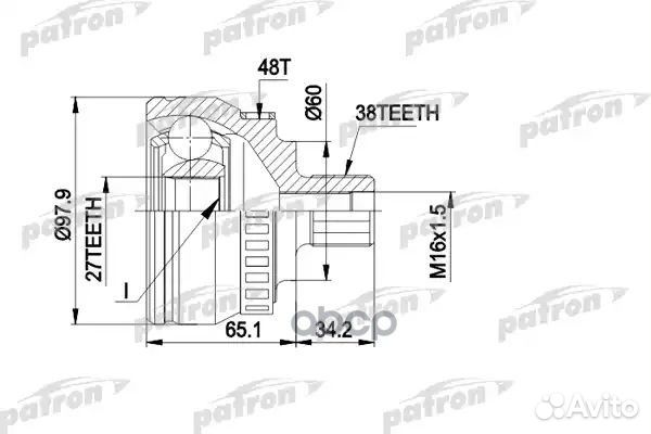 ШРУС наружн к-кт 38x60x27 ABS:48T VW: sharan PC