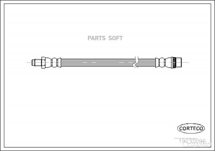 Corteco 19032099 Тормозной шланг передний 335mm