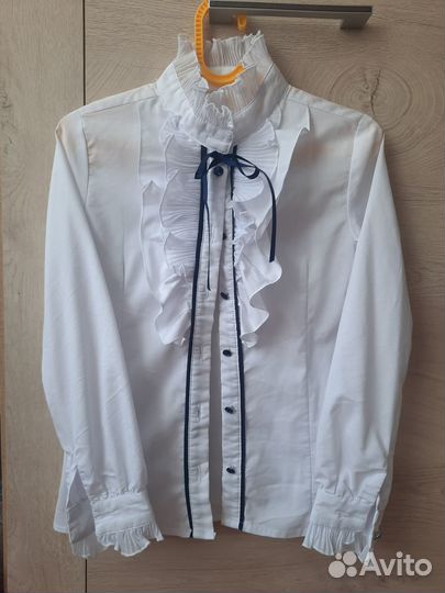 Блузка белая для девочек 134