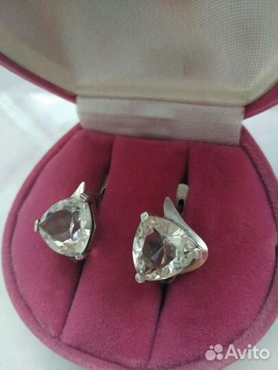Серьги серебряные с цитрином