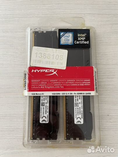 Оперативная память ddr4 16g hyper x fury