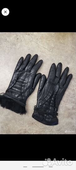 Перчатки женские кожаные зимние
