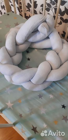 Бортик косичка в кроватку