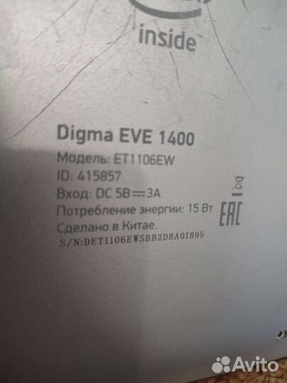 Ноутбук Digma ET1106EW