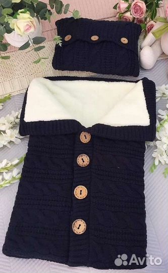 Зимний конверт на выписку для мальчика