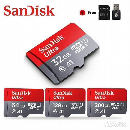 Карта Micro SD 32 GB SanDisk для фото и видео