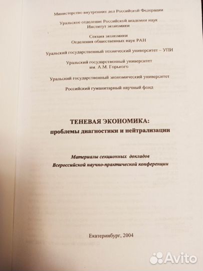 Теневая экономика: пробл. диагностики 2004г урфу