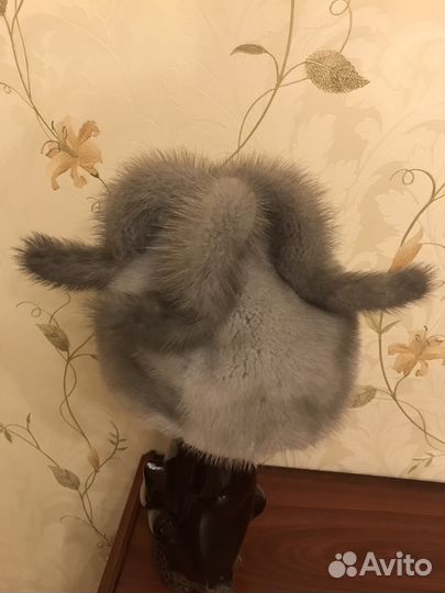 Шапка из голубой норки