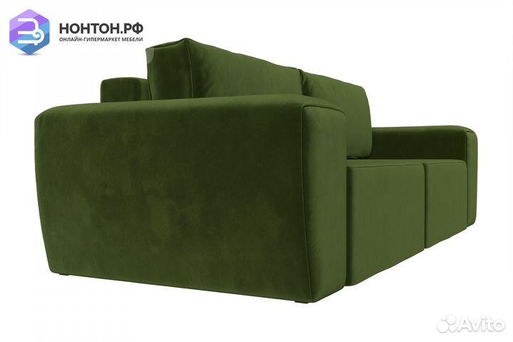 Диван еврокнижка Беккер микровельвет зеленый