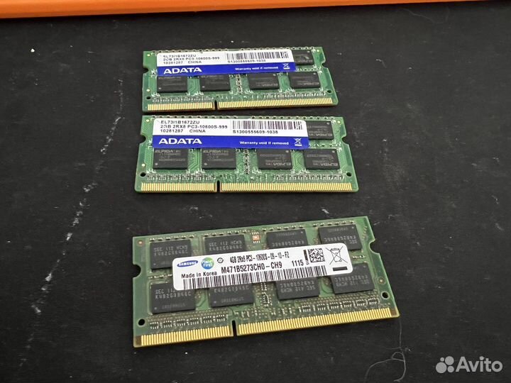 Оперативная память ddr3 4gb samsung и 2gb adata