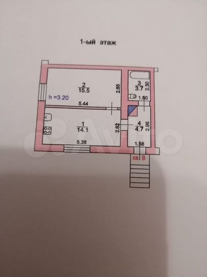 2-к. квартира, 38 м², 1/1 эт.