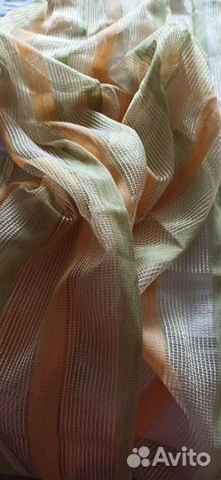 Тюль полосатая цветная