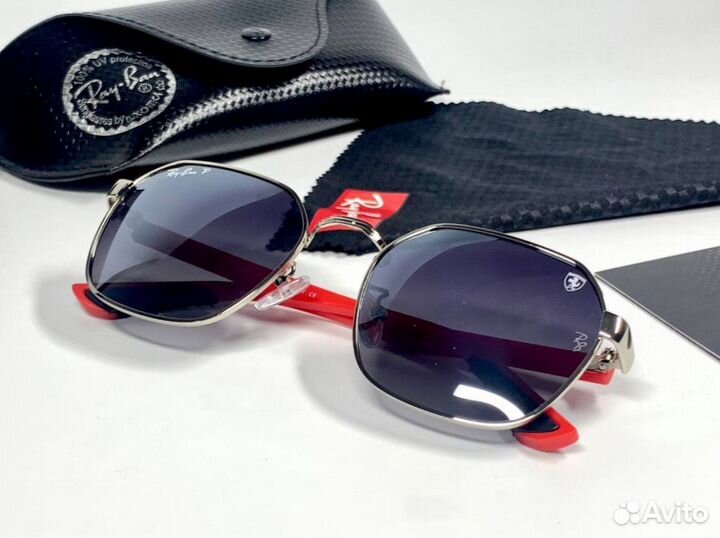 Очки Ray Ban ferrari серебристые